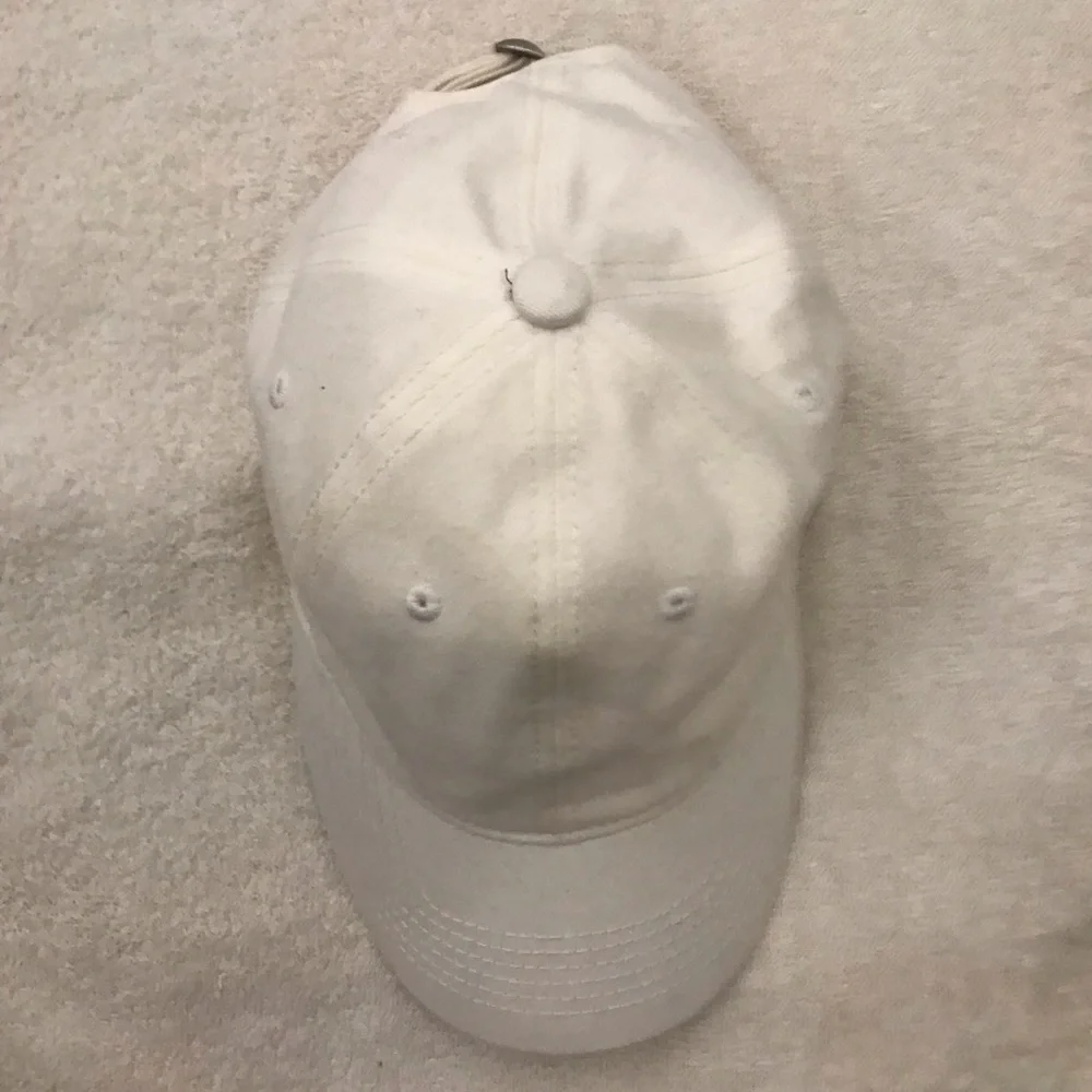 Women's Plain White Adjustable Buckle Strapped Ball Cap